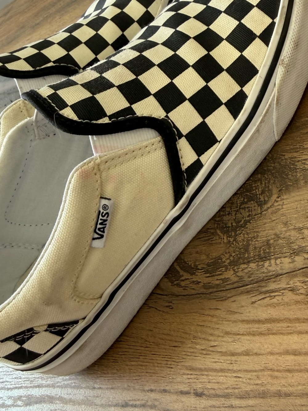 Vans Slip-On Checkerboard Sneakers - Black & White - Picture 5 of 7